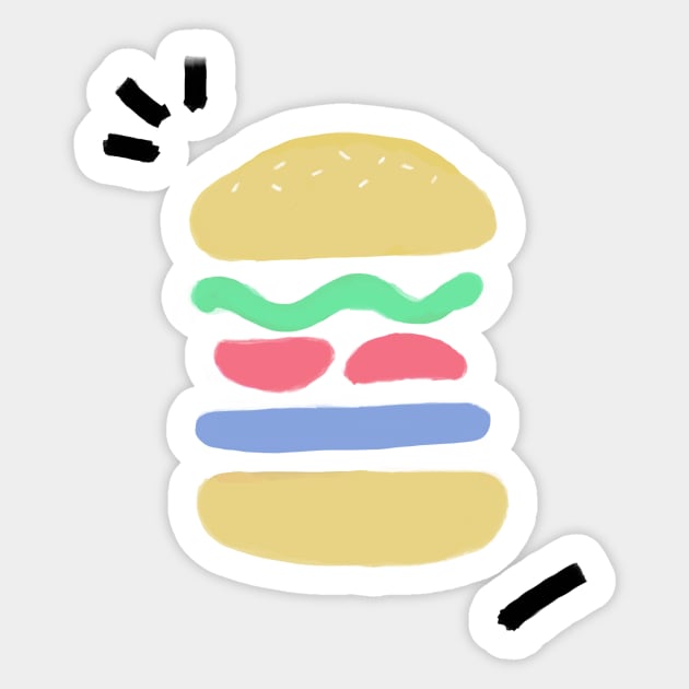 Kawaii shapes ft. Burger Sticker by Rainbow Sauce